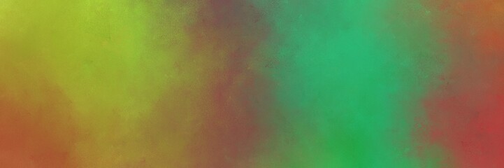 vintage abstract painted background with pastel brown and medium sea green colors and space for text or image. can be used as horizontal background texture