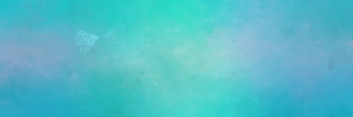 Fototapeta na wymiar vintage abstract painted background with medium turquoise and sky blue colors and space for text or image. can be used as horizontal background texture