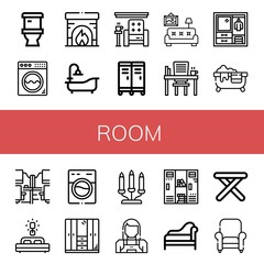 room simple icons set