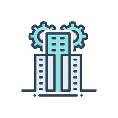 Color illustration icon for build 