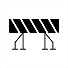 Construction Barrier Icon, Roadblock Barrier Icon