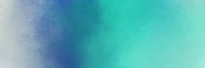abstract painting background graphic with light sea green, medium turquoise and pastel blue colors and space for text or image. can be used as header or banner