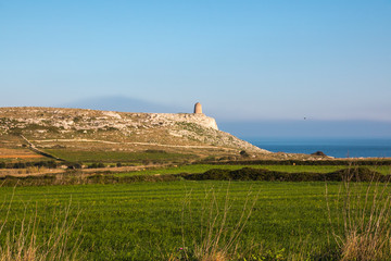 Watchtower near adriatic sea (San Emiliano tower), near Otranto in Salento, Italy