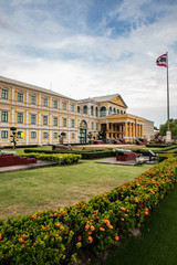 Fototapeta na wymiar Ministry of Defence with thai flag, city centre, Bangkok, Thailand