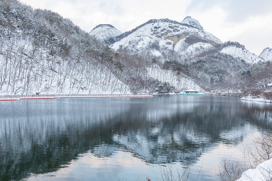Snow Landscape of Mysan Top Temple in Jinan-gun, Jeollabuk-do