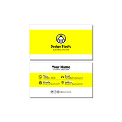 Professional business card template. Vector flat business card design.