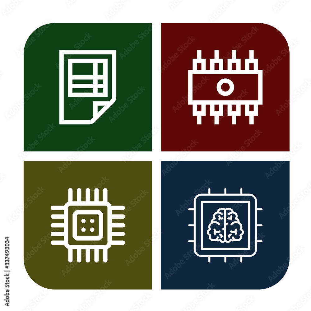 Poster processor simple icons set