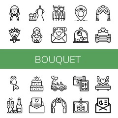bouquet icon set