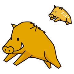 イノシシの親子