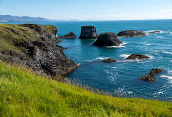The cliffs between Arnarstapi and Hellnar in Snaefellsnes, west Iceland