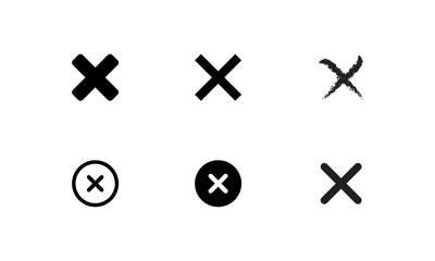 Close icon multiple black icons set