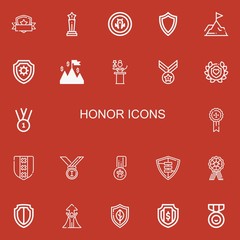 Editable 22 honor icons for web and mobile