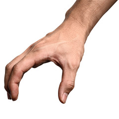 hand holding something like a bottle or can