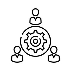 Round table line icon, concept sign, outline vector illustration, linear symbol.