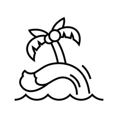 Palm island line icon, concept sign, outline vector illustration, linear symbol.