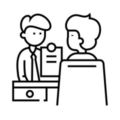 Job application line icon, concept sign, outline vector illustration, linear symbol.