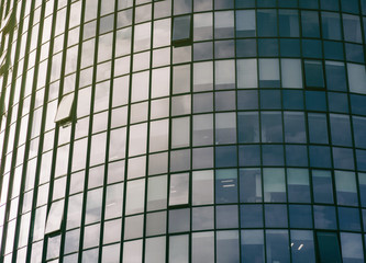 windows modern office building on sunset