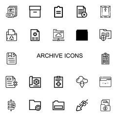 Editable 22 archive icons for web and mobile