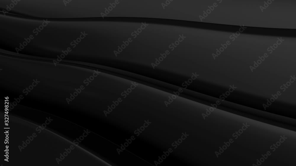 Poster 3d render abstract wavy background with reflections. smooth deformed shapes. loop animation.