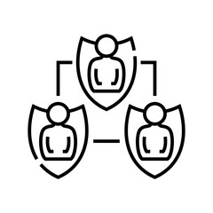 Protection service line icon, concept sign, outline vector illustration, linear symbol.