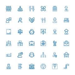 Editable 36 businessman icons for web and mobile