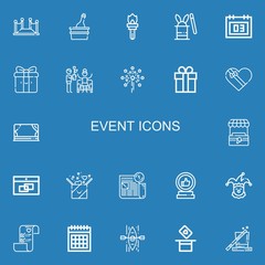 Editable 22 event icons for web and mobile