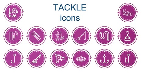 Editable 14 tackle icons for web and mobile