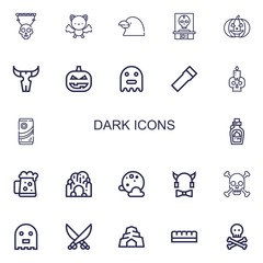 Editable 22 dark icons for web and mobile