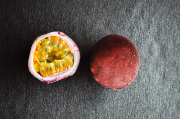 Passion Fruit from farm, photo top view.