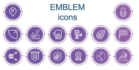 Editable 14 emblem icons for web and mobile