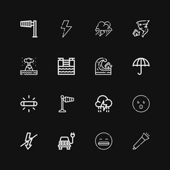 Editable 16 storm icons for web and mobile