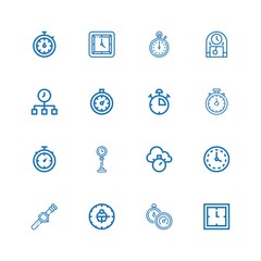 Editable 16 interval icons for web and mobile