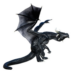 Naklejka premium 3D renderowania Bajkowy smok na białym tle