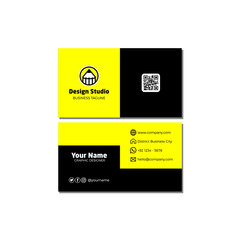 Professional business card template. Vector flat business card design.