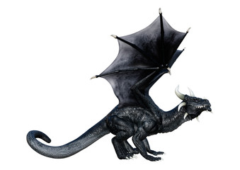 Naklejka premium 3D Rendering Fairy Tale Dragon on White