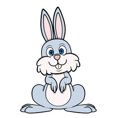 Cartoon cute rabbit. Isolated on a white background. stock illustration vector