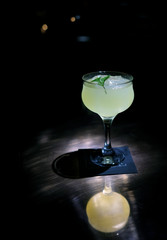 Beautiful cocktail in a glass with a blurred background