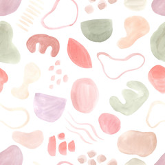 Watercolor seamless pattern with abstract forms