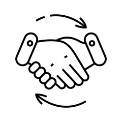 Shaking hands line icon, concept sign, outline vector illustration, linear symbol.