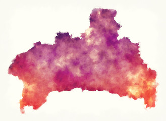 Obraz premium Brest region watercolor map of Belarus