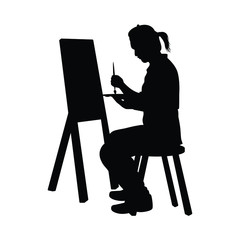 Fototapeta premium Painting artist silhouette vector