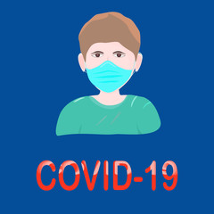 Covid-19 people with mask abstract background pattern vector illustration graphic design 