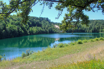 Beautiful turquoise lake in nothern Poland