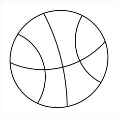 Coloring page outline of backetball ball. Vector illustration.