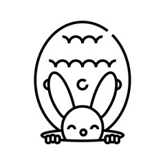 Rabbit toy line icon, concept sign, outline vector illustration, linear symbol.