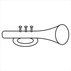 Coloring page outline of trumpet toy. Vector illustration.