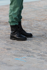 Malaga, Spain. Holy week in Malaga, troops of the Legion Spanish parade.
