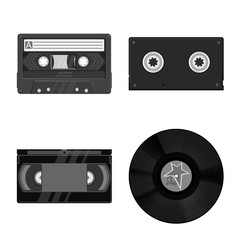 Vector design of device and player sign. Collection of device and equipment stock symbol for web.