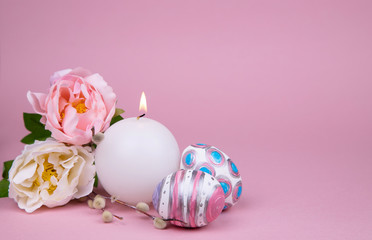 pink blank sheet for writing with pink rose