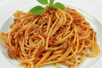 assiette de spaghetti à la bolognaise